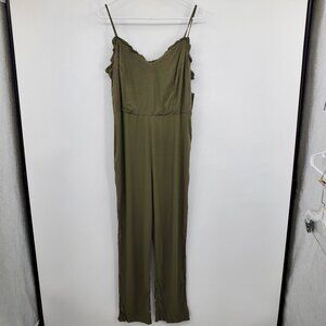 NWT Sharagano Olive Green One Piece Cami Tank Top Romper Jumpsuit‎ Size 12